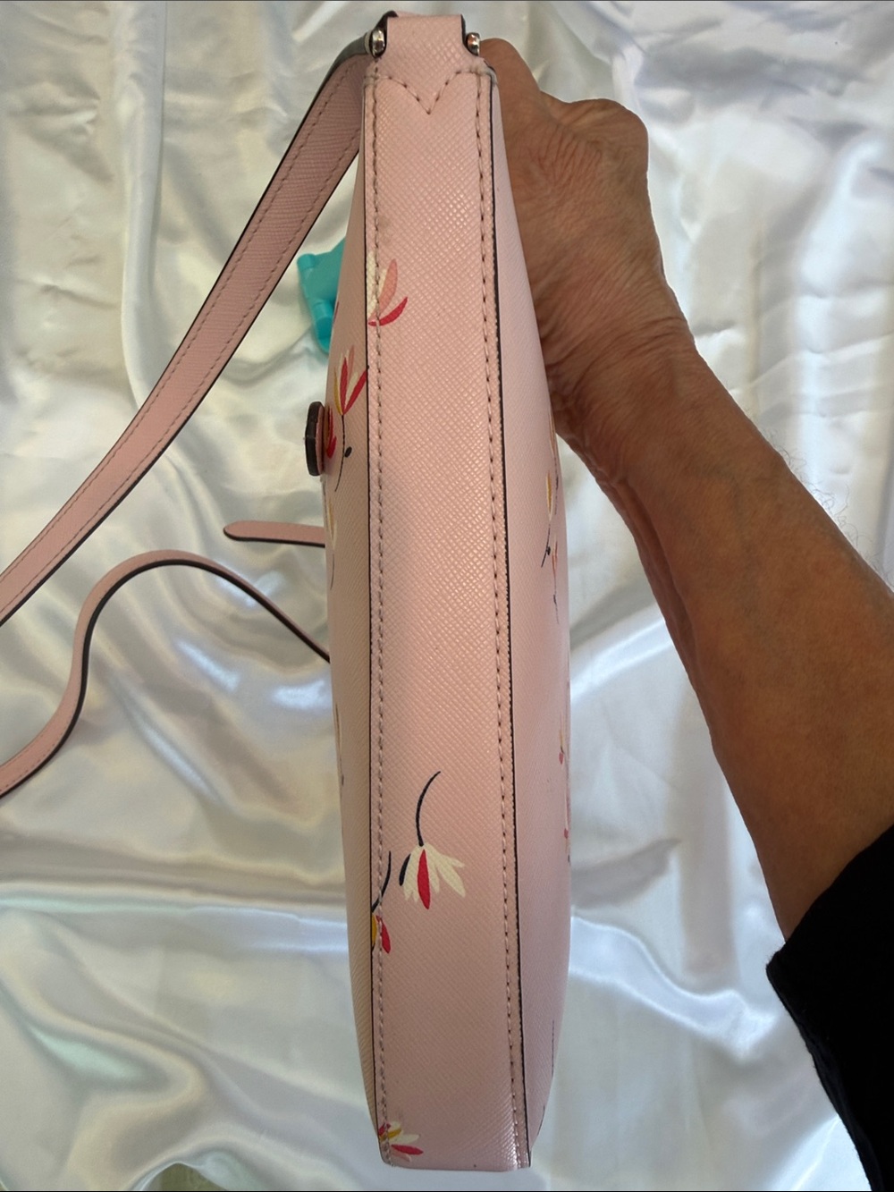 KATE SPADE Pink Floral Print Crossbody Purse 10 W 9 L 1 1/2 D - Picture 9 of 12